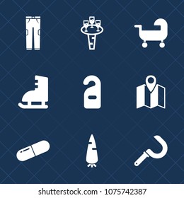 Premium set with fill icons. Such as motel, road, baby, liquid, carrot, white, object, wineglass, food, hotel, carriage, pin, winter, wine, label, pants, clothes, harvesting, glass, alcohol, farming