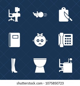 Premium set with fill icons. Such as book, fork, dinner, kitchen, fashion, game, leisure, phone, space, competition, page, fun, equipment, desk, musical, cutlery, cute, hobby, table, music, kid, top