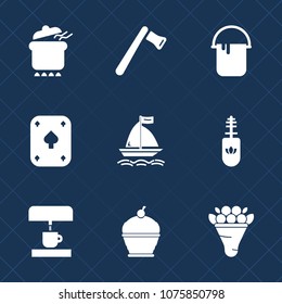 Premium set with fill icons. Such as fashion, repair, decoration, cake, construction, dish, dessert, machine, bouquet, black, color, interior, board, building, saw, floral, makeup, sweet, tool, coffee