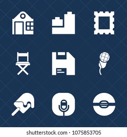 Premium set with fill icons. Such as building, child, radio, car, architecture, toy, computer, picture, pattern, construction, ice, decoration, audio, diskette, concept, art, play, sweet, chair, sign