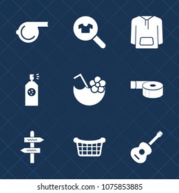 Premium set with fill icons. Such as way, coach, casual, paint, cocktail, market, music, guitar, musical, store, clothes, woman, office, juice, searching, sticky, white, shopping, judge, tool, game