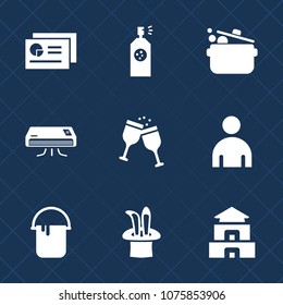 Premium set with fill icons. Such as asia, male, magic, analysis, spray, conditioner, man, painter, air, spoon, boy, cooling, document, chart, sign, paint, art, glass, wine, electric, cooking, culture