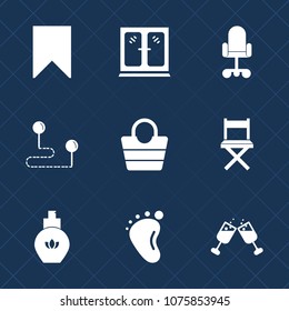 Premium set with fill icons. Such as location, business, glass, aroma, foot, room, perfume, alcohol, leather, drink, bag, wood, travel, fashion, object, sign, map, style, beauty, web, book, cabinet