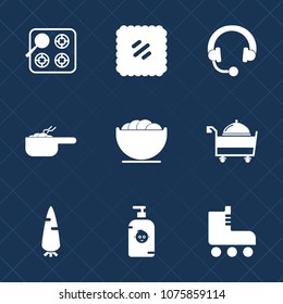 Premium set with fill icons. Such as equipment, oven, fresh, service, home, skating, fun, postcard, leisure, post, food, white, kitchen, heat, restaurant, audio, sound, happy, vintage, soap, appliance