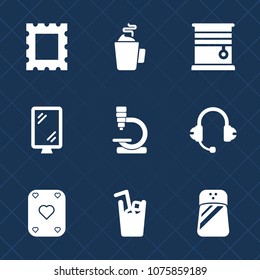 Premium set with fill icons. Such as apartment, light, house, microphone, biology, pattern, food, cold, blank, espresso, street, road, poker, hot, sign, sound, vintage, beverage, decoration, seasoning