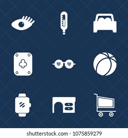 Premium set with fill icons. Such as technology, screen, sport, retail, beautiful, watch, football, poker, model, sunglasses, gadget, soccer, fahrenheit, beauty, smart, work, cart, style, trolley, car