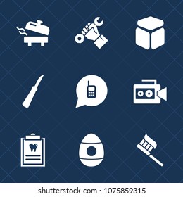 Premium set with fill icons. Such as health, boiler, easter, heater, cube, communication, male, occupation, clean, work, dentistry, patient, brush, equipment, business, spring, phone, site, knife