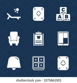 Premium set with fill icons. Such as doctor, beach, health, black, clinic, fun, card, vacation, dentistry, notification, child, summer, gambling, bank, education, furniture, chair, poker, kid, medical