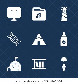 Premium set with fill icons. Such as biology, medical, web, food, camp, sign, ocean, dna, plastic, light, building, travel, ice, book, music, document, medicine, igloo, tent, technology, milk, file