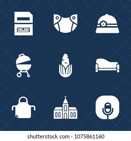 Premium set with fill icons. Such as white, pinafore, childhood, barbecue, kitchen, couch, building, food, sofa, computer, diaper, file, care, grill, interior, music, cook, room, newborn, baby, sound