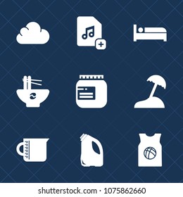 Premium set with fill icons. Such as basketball, hot, sport, equipment, internet, vacation, palm, travel, jar, beach, cloud, sea, transparent, document, sweet, liquid, web, noodle, tasty, cuisine, jam