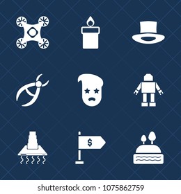 Premium set with fill icons. Such as radio, cooking, robot, camera, object, machine, hat, hood, vehicle, food, hipster, style, retro, wireless, fire, kitchen, graphic, light, dentistry, drill, flame