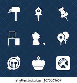 Premium set with fill icons. Such as spring, tea, kid, drink, letter, delivery, dessert, doughnut, teapot, map, desk, pin, plate, cake, mail, post, location, sign, marker, home, hot, table, food, wood