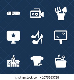 Premium set with fill icons. Such as equipment, handle, lens, street, white, city, female, professional, clothes, architecture, road, sand, high, file, tool, camera, medicine, beach, house, video, toy