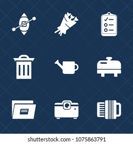 Premium set with fill icons. Such as file, can, checklist, recycling, garbage, beautiful, equipment, boiler, water, boat, white, trash, home, transportation, rubbish, heater, box, paper, pink, flower