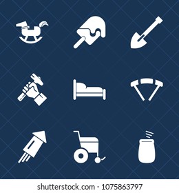 Premium set with fill icons. Such as firework, toy, furniture, holiday, foreman, jump, sign, sweet, bedroom, strawberry, vanilla, white, cream, hammer, construction, summer, helmet, play, ice, extreme