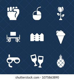 Premium set with fill icons. Such as floral, business, scuba, red, internet, sport, robot, ice, summer, food, spring, dessert, flower, nature, fruit, drink, work, people, computer, device, fence, wine