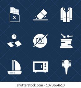 Premium set with fill icons. Such as brown, drawing, dessert, brush, white, kitchen, hair, eraser, dark, beauty, jacket, rubber, erase, pin, location, care, coat, fashion, boat, snack, drum, oven, no