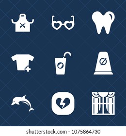 Premium set with fill icons. Such as dental, clothing, kitchen, sunglasses, drink, dentist, animal, vintage, summer, dentistry, broken, love, glasses, window, nature, interior, retro, food, heart