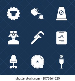 Premium set with fill icons. Such as transportation, hot, service, medicine, hospital, industrial, nurse, repair, disc, health, tool, home, office, cd, cardiology, traffic, chair, heart, clothing, cup