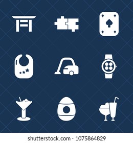 Premium set with fill icons. Such as food, baby, vacuum, cleaner, home, gate, holiday, shinto, time, gadget, shrine, japan, spring, housework, play, smart, object, infant, drink, religion, domestic