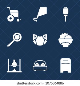 Premium set with fill icons. Such as white, care, joy, furniture, city, grain, disabled, laboratory, sign, bed, kid, leisure, kite, kitchen, lamp, fly, happy, chemistry, accessibility, infant, baby