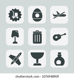 Premium set of fill icons. Such as traditional, trash, plane, egg, craft, airplane, spring, spaceship, holiday, mediterranean, decoration, colorful, table, cargo, truck, recycling, tradition, search