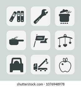 Premium set of fill icons. Such as spanner, paper, diet, work, apple, state, wrench, tool, waving, meat, mobile, equipment, food, dinner, directory, newborn, dish, wind, file, office, repair, stew
