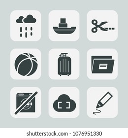 Premium set of fill icons. Such as transport, sea, travel, document, ship, kick, flying, football, boat, tool, industrial, water, weather, paper, drop, vessel, transportation, cloud, wet, pen, light