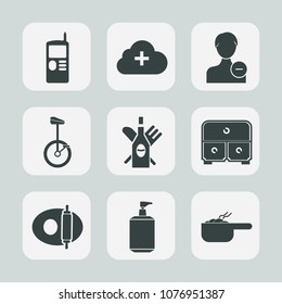 Premium set of fill icons. Such as pot, vintage, avatar, pan, communication, cooking, red, dinner, profile, web, circus, wine, user, call, account, liquid, alcohol, drawer, clean, cell, internet, meal