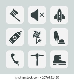 Premium set of fill icons. Such as satellite, fashion, ship, blossom, audio, hygiene, ink, footwear, technology, white, calligraphy, toothpaste, science, craft, health, hammer, rocket, web, tooth, pen