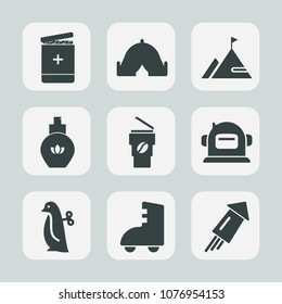 Premium set of fill icons. Such as hot, white, leisure, roller, science, penguin, aroma, children, perfume, firework, drink, medical, skating, pharmacy, mountain, beauty, element, tent, animal, summer