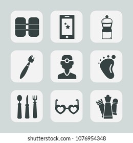Premium set of fill icons. Such as brush, kitchen, medicine, strategy, communication, regulator, equipment, white, glasses, hippie, child, fashion, oxygen, piece, phone, mobile, air, digital, dentist