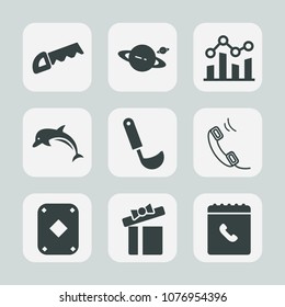 Premium set of fill icons. Such as gift, business, poker, galaxy, work, planet, financial, dolphin, phone, wild, cosmos, wildlife, game, present, animal, trendline, holiday, internet, communication