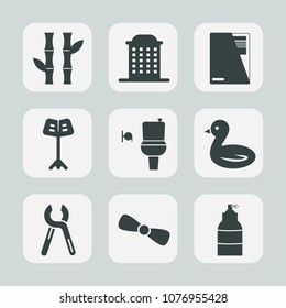 Premium set of fill icons. Such as bathroom, concert, musical, animal, sky, repair, sign, music, orchestra, document, white, architecture, urban, business, city, paper, industrial, musician, file, bow