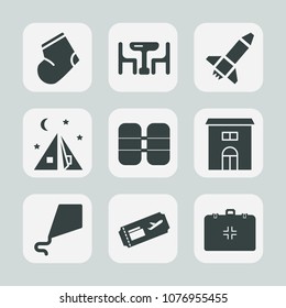 Premium set of fill icons. Such as kite, medical, warm, oxygen, flight, man, emergency, estate, family, house, real, striped, joy, outdoor, table, kitchen, socks, winter, launch, camp, rocket, fashion