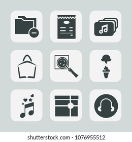 Premium Set Of Fill Icons. Such As Archive, Office, Note, Ice, Machine, File, Sale, Button, Dessert, Interface, Gift, Buy, Zoom, Magnifier, Search, Internet, Information, Document, Data, Food, Video, 