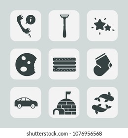 Premium set of fill icons. Such as bus, warm, support, razor, sweet, cake, burger, nature, left, doughnut, headset, socks, seafood, blade, highway, sign, contact, sea, snack, white, house, snow, phone