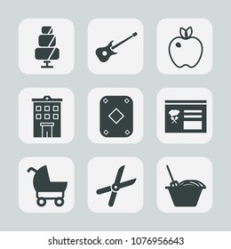 Premium set of fill icons. Such as real, chinese, cut, muffin, bakery, sweet, cake, estate, stroller, vegetarian, white, carriage, business, noodle, child, fresh, ripe, work, sound, pruning, doughnut