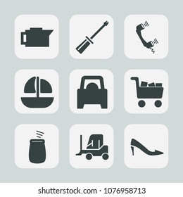 Premium set of fill icons. Such as music, vessel, cafe, drink, beverage, communication, brown, business, cup, fashion, espresso, work, cargo, percussion, musical, vehicle, transport, sea, screw, ocean