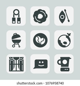 Premium set of fill icons. Such as kayak, plane, bakery, window, sweet, cake, presentation, face, kitchen, world, school, lecture, food, canoe, cooking, training, canoeing, river, airplane, flight