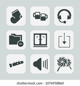 Premium set of fill icons. Such as lager, food, download, business, gray, warm, cold, clothes, music, fashion, pub, headphone, autumn, bar, stereo, volume, folder, sign, jersey, mug, beer, striped, up