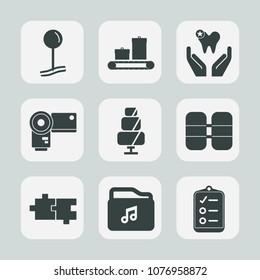 Premium set of fill icons. Such as pointer, pin, baggage, digital, doughnut, map, file, dentist, location, puzzle, health, technology, food, bag, tank, dentistry, tooth, mouth, music, drop, equipment