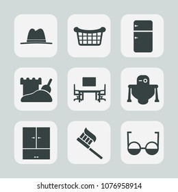 Premium set of fill icons. Such as futuristic, care, cyborg, food, science, object, household, office, android, cap, robot, beach, fridge, clean, health, container, vacation, hygiene, tower, eye, work