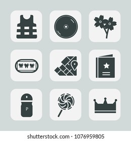 Premium set of fill icons. Such as map, sound, healthy, food, sign, flower, safety, vest, salt, cd, dvd, disk, jacket, health, sakura, crown, world, disc, white, pink, favorite, dental, beautiful, sea