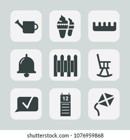 Premium set of fill icons. Such as food, brush, cream, protection, office, beauty, hairbrush, water, furniture, barrier, cone, leisure, communication, garden, can, summer, dessert, kite, strawberry