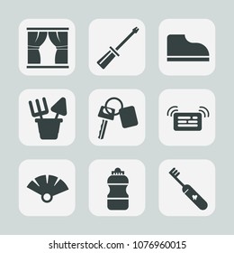 Premium set of fill icons. Such as toy, key, summer, japanese, drink, automobile, object, notification, hardware, sand, silhouette, interior, screwdriver, beach, equipment, curtain, traditional, sensu