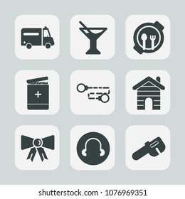 Premium set of fill icons. Such as house, hammer, kid, bow, estate, business, ice, suit, pharmacy, care, doctor, cocktail, glass, child, lunch, summer, nutrition, building, food, plate, tie, real, fun