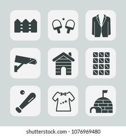 Premium set of fill icons. Such as snow, security, sport, clothes, tie, kid, igloo, ice, safety, surveillance, baseball, business, equipment, league, chocolate, arctic, competition, protection, person