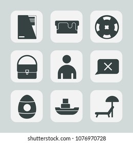 Premium set of fill icons. Such as umbrella, sea, document, ocean, delicious, female, ship, sign, boat, bag, casino, sunbed, vessel, cake, gambling, food, vegas, paper, bakery, holiday, summer, money